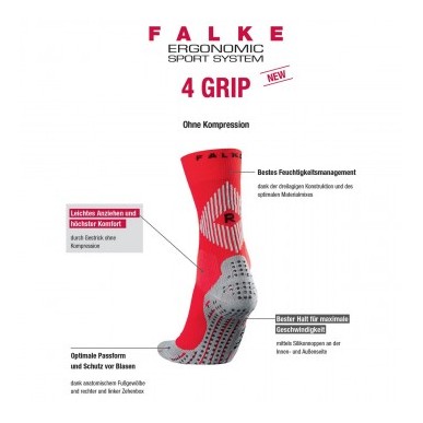 Chaussette unie 4 Grip Cus Falke blanc