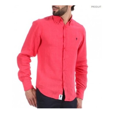 Chemise homme 100 % Lin Rugby Essentiel Ruckfield fuchsia