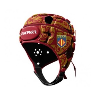 Casque rugby Officiel USAP Perpignan Impact sang or