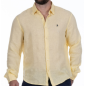 CHEMISE LIN MANCHES LONGUES JAUNE FONCÉ