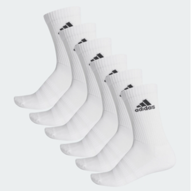 LOT 6 PAIRES DE CHAUSSETTES ADIDAS BLANCHE