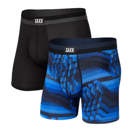 BOXER SPORT MESH SAXX UNDERWEAR NOIR ET BLEU