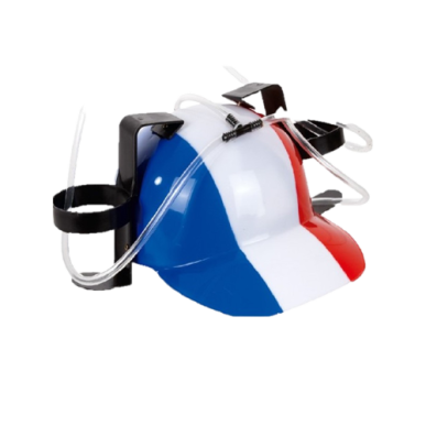 Casque France avec porte gobelet Bleu Blanc Rouge