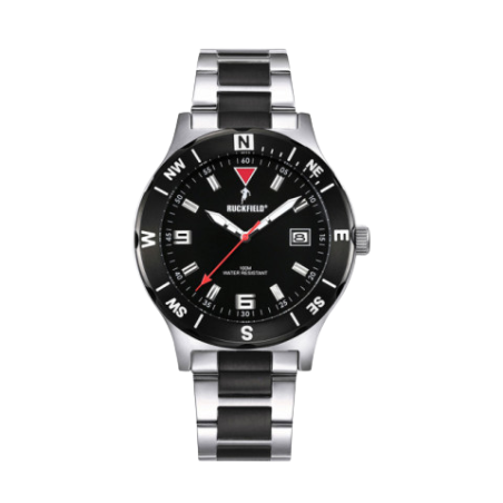 MONTRE RUCKFIELD ACIER NOIR / GRIS