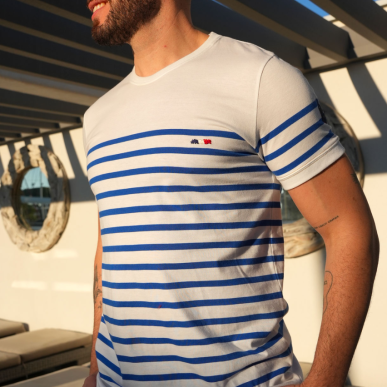 T-SHIRT MANCHES COURTES TAO BLANC LA MARINIERE FRANCAISE