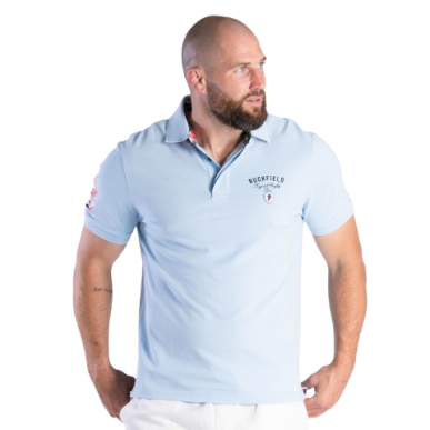 Polo piqué bleu ciel Tropical Rugby Ruckfield