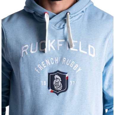 Sweat à capuche Ruckfield French Rugby Club bleu clair