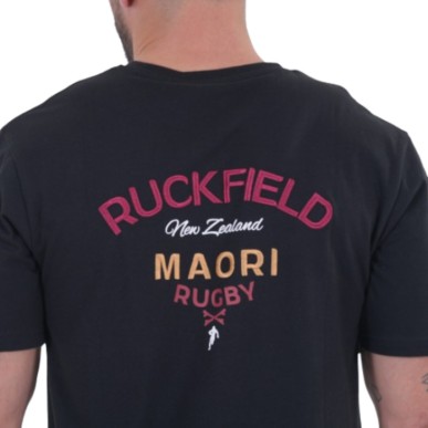 T-shirt Ruckfield Iwi Maori Rugby noir