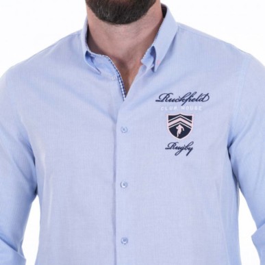 Chemise à manches longues bleu ciel Ruckfield Members Club House Rugby