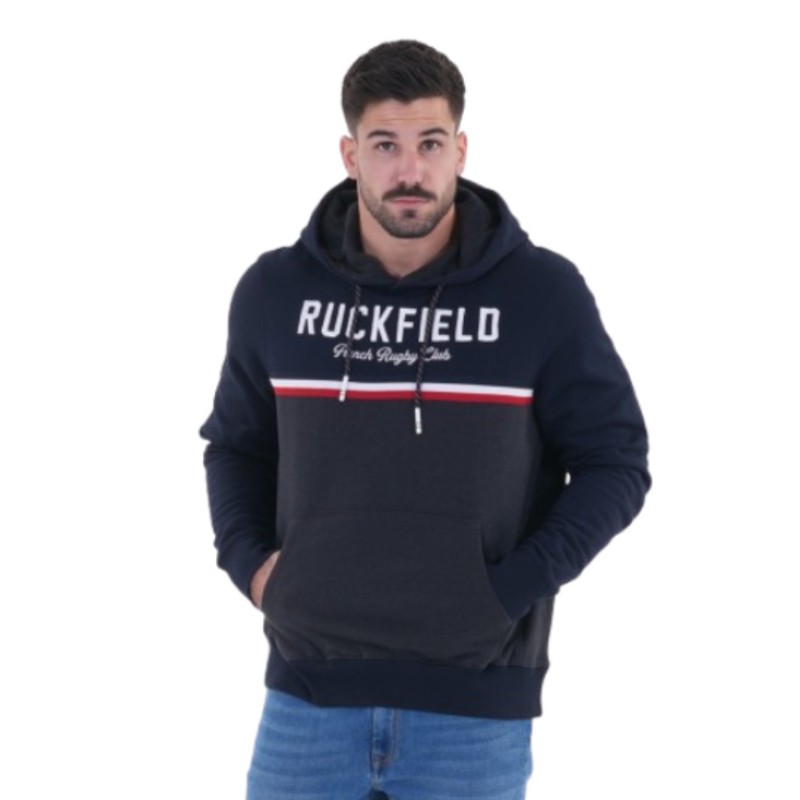 Sweat à capuche French Rugby Club Ruckfield bleu marine