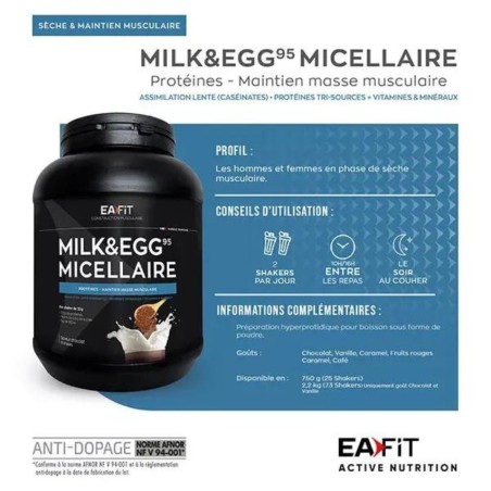 Milk & Egg 95 Micellaire Caramel 750 g