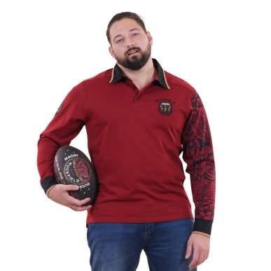 Polo Ruckfield Maori rouge