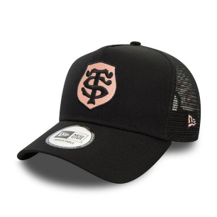 Casquette New Era Stade Toulousain Noire avec Logo Rose