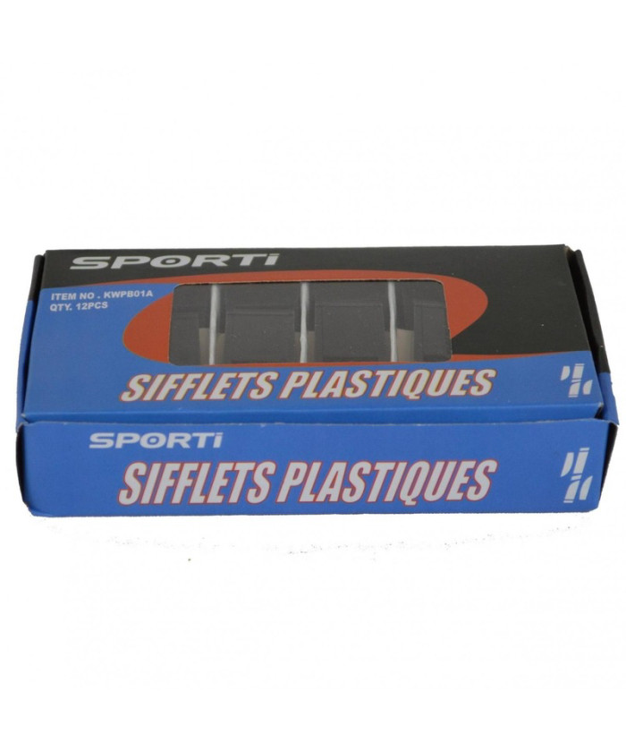 Boite de 12 sifflets plastique