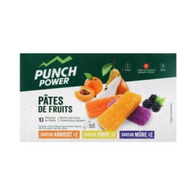 6 Pâtes de Fruits Abricot, Poire et Mûre Punch Power