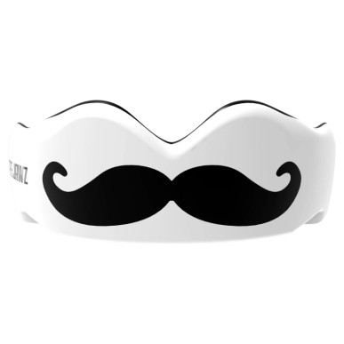 Protège-dents SafeJawz® Extro Series Adulte - Design Moustache Noir et Blanc