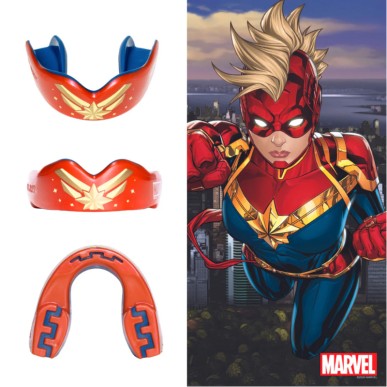 Protège-dents SafeJawz® Marvel - Design Captain Marvel pour adultes et enfants