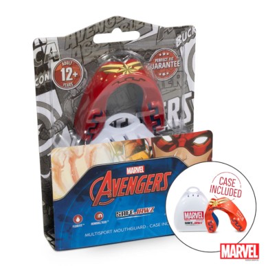 Protège-dents SafeJawz® Marvel - Design Captain Marvel pour adultes et enfants