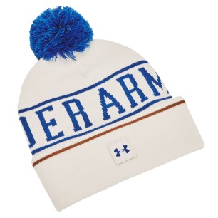 Bonnet à Pompon Blanc et Bleu Under Armour – Confort et Style pour l'Hiver