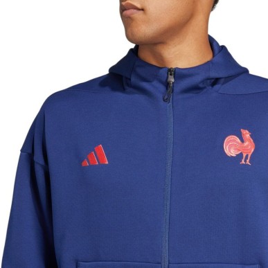 Veste à capuche zippée du XV de France 2024-2025 en Bleu Marine