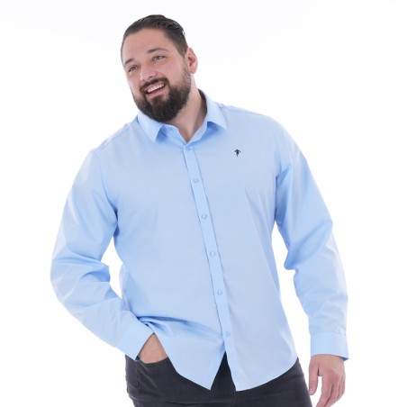 Chemise No-Iron Ruckfield Bleu Ciel Manches Longues | Rugby Approved Perpignan