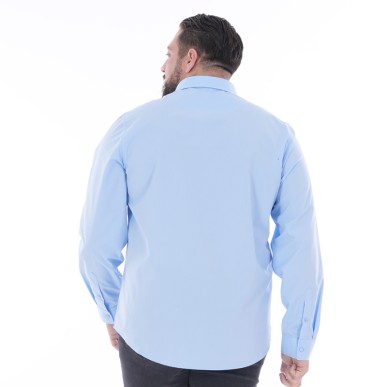 Chemise No-Iron Ruckfield Bleu Ciel Manches Longues | Rugby Approved Perpignan