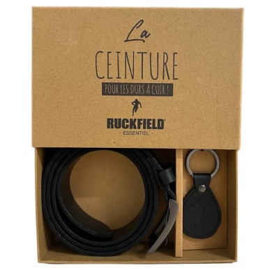 Ceinture en Cuir Noir Ruckfield & Porte-clés | Rugby Approved Perpignan