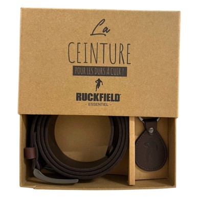 Ceinture en Cuir Marron Ruckfield & Porte-clés | Rugby Approved Perpignan