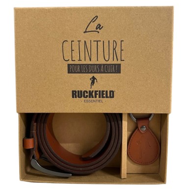 Ceinture en Cuir Cognac Ruckfield & Porte-clés | Rugby Approved Perpignan