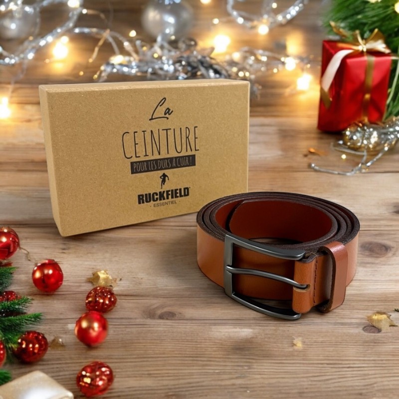 Ceinture en Cuir Ruckfield Cognac et Porte-clés