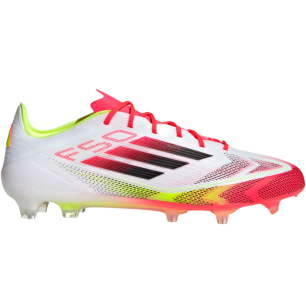 Chaussures F50 Elite FG Blanc/Rouge/Jaune | Rugby Approved Perpignan