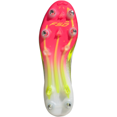 Crampons F50 ELITE SG Blanc/Rouge/Jaune | Rugby Approved Perpignan