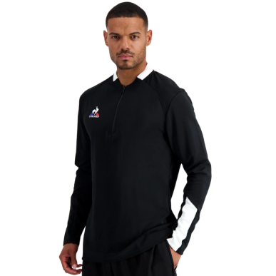 Sweat Demi-Zip Coq Sportif Noir | Rugby Approved Perpignan