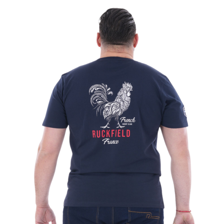 T-shirt bleu marine avec coq French Rugby Club - Ruckfield