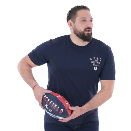 T-shirt avec coq French Rugby Club bleu marine Ruckfield