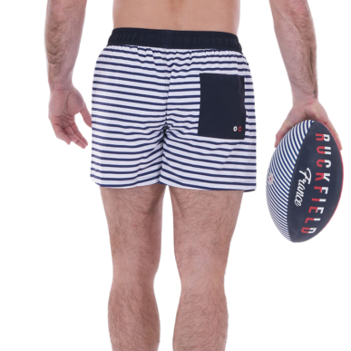 Boardshort Rayé Bleu & Blanc Ruckfield | Rugby Approved Perpignan