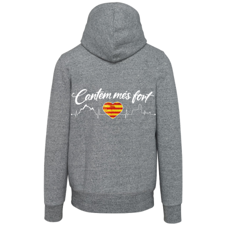Sweat-shirt vintage zippé à capuche homme cantem mes fort Gris
