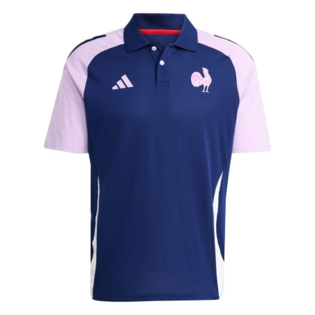 Polo bleu violet officiel XV de France | Rugby Approved Perpignan