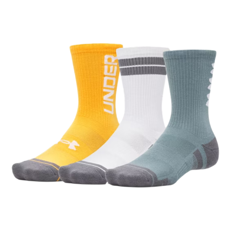 Lot de 3 paires de chaussettes under armour orange gris blanc Lot de 3 paires de chaussettes under armour orange gris blanc