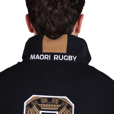 Polo Ruckfield Maori Noir Manches Courtes | Rugby Approved Perpignan