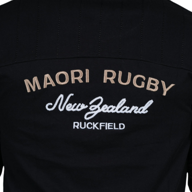 Polo manches longues Ruckfield noir Maori Rugby | Rugby Approved Perpignan