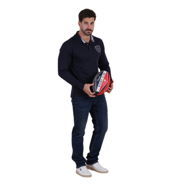 Polo manches longues Ruckfield bleu marine French Rugby Club | Rugby Approved Perpignan