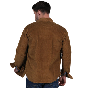 Surchemise en velours Ruckfield Selected Rugby beige