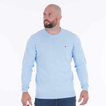 Pull col rond Ruckfield bleu ciel essentiel | Rugby Approved Perpignan