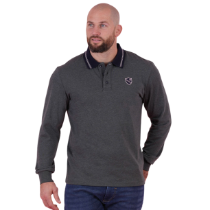 Polo Ruckfield Gris chiné clair manches longues | Rugby Approved Perpignan