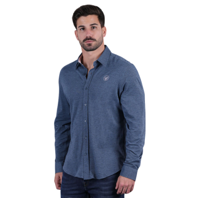 Chemise Bleu Chiné Ruckfield Members Club House | Rugby Approved Perpignan