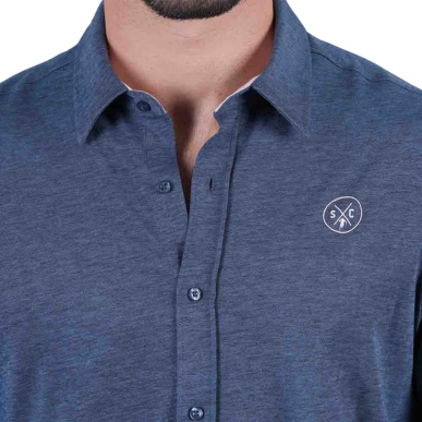 Chemise Bleu Chiné Ruckfield Members Club House | Rugby Approved Perpignan