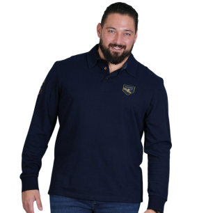 Polo Marine Manches Longues Ruckfield Selected Rugby | Rugby Approved Perpignan