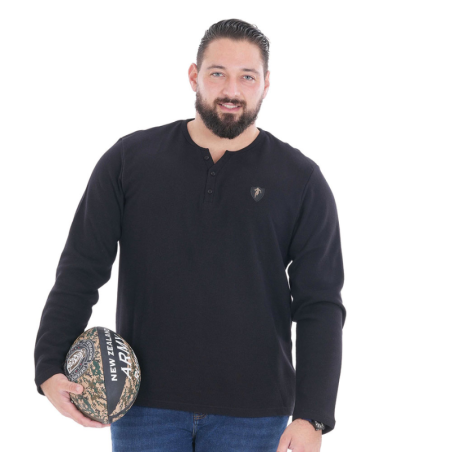 T-shirt Manches Longues Ruckfield Noir | Rugby Approved Perpignan