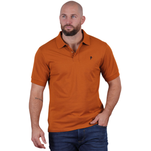 Polo Essentiel à manches courtes orange foncé